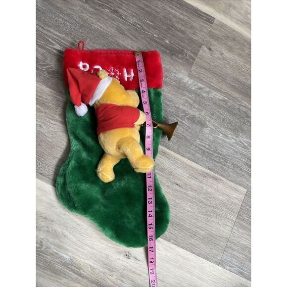 Winnie the Pooh plush with horn Christmas stocking Red Green Yellow - Picture 6 of 6